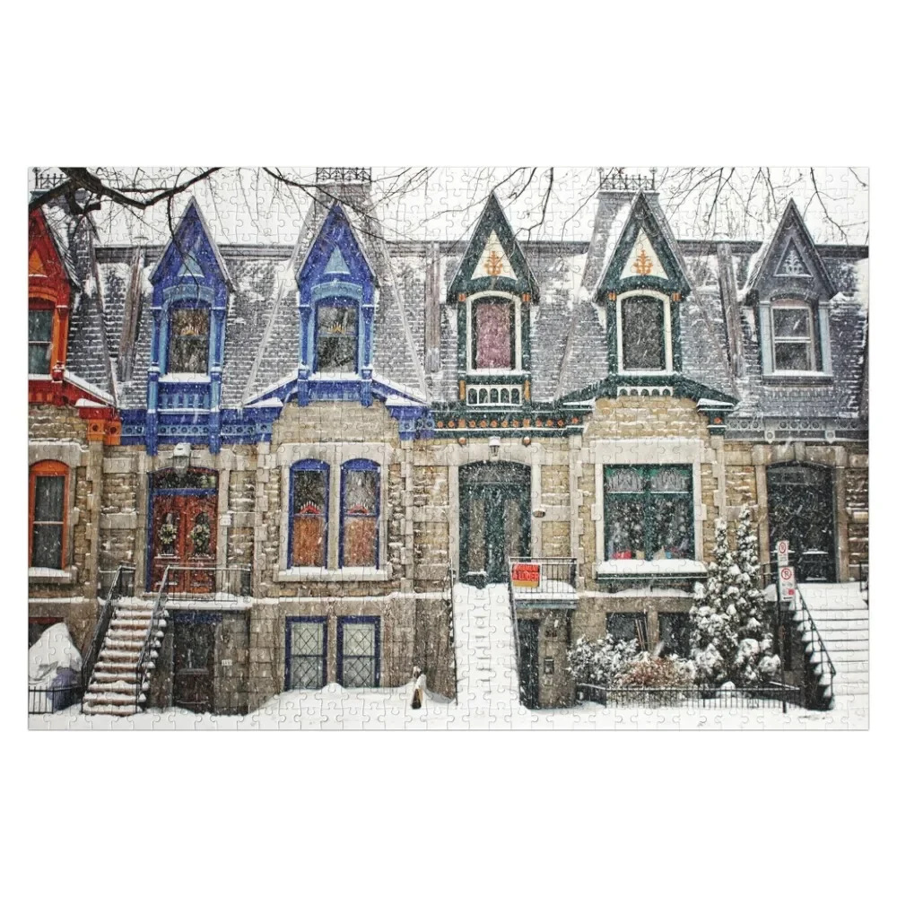 Montreal Victorian Architecture - The Enchanted Winter Jigsaw Puzzle Woodens For Adults Wooden Adults Puzzle