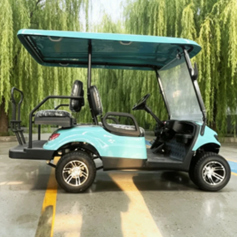 New Energy Electric Golf Cart High Quality Club Car High Performance Manufacturer With 12-Inch Off-Road Tires Upholstered Seat