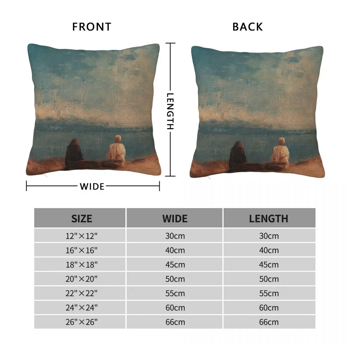 Caspar David Friedrich Silence Square Pillowcase Polyester Linen Velvet Printed Zip Decor Pillow Case Room Cushion Cover