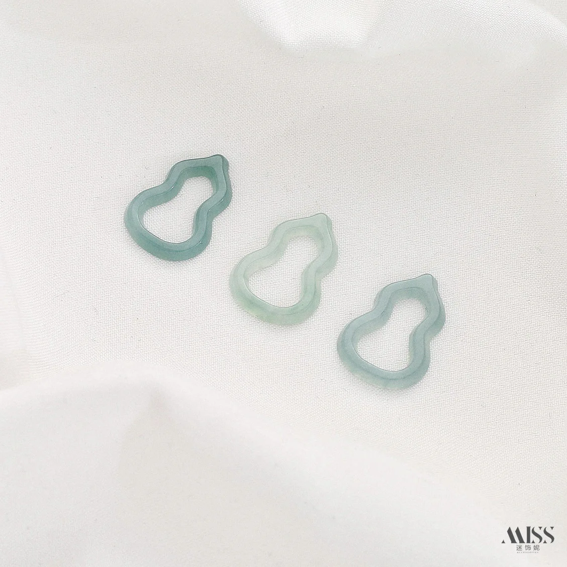 Natural Blue Water A Jadeite Fox Mask Butterfly Star Moon Lotus Pendant Begonia Gourd Rectangular Ring DIY Accessories