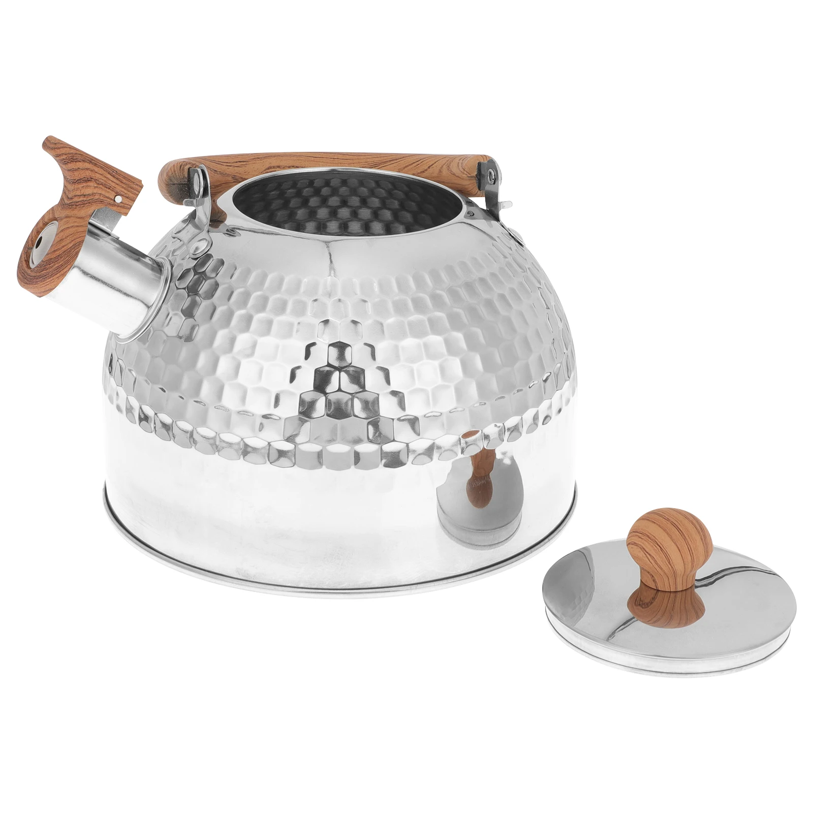 

Stainless Steel Whistling Kettle Practical Tea Kettle Comfortable Handle Wide Applications Large Mouth