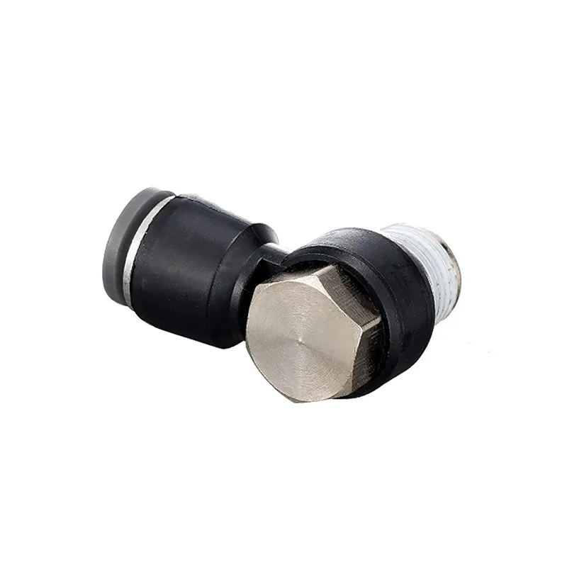 For PH Outer Hexagonal Connector, Black Pneumatic Trachea Straight-through Connector (ten Pcs)