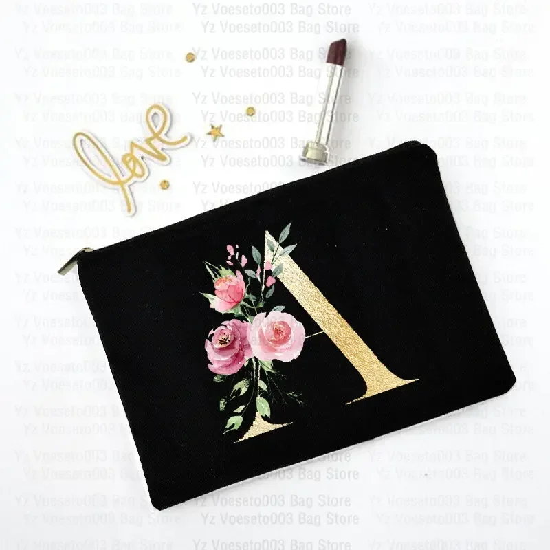 Merci Maîtresse School Gift for Teacher Balck Makeup Cosmetic Travel Bags Letter Canvas Wash Toiletry Pencil Bag Summer Bag