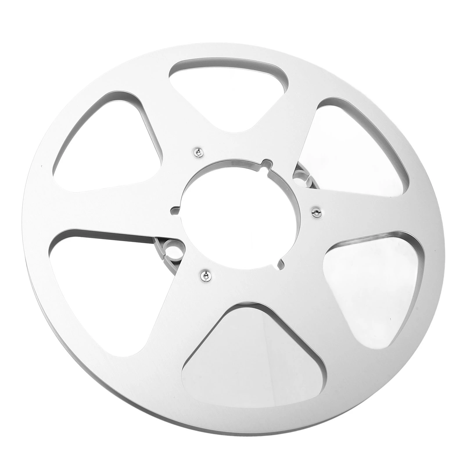 بكرة مفتوحة من سبائك الألومنيوم 6 فتحات مسامير من الفولاذ المقاوم للصدأ 1/4 10.5 بوصة بكرة فارغة لمشغل شريط بكرة إلى بكرة #3