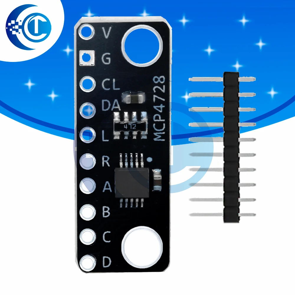 MCP4728 12‑Bit Quad I2C DAC Module GY‑MCP4728 Low Power With EEPROM