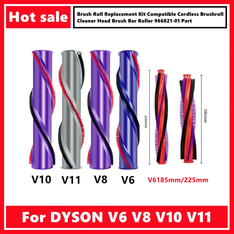 Для DYSON V6 V8 V10 V11 сменный комплект рулона щетки, совместимый беспроводной чистящий валик, головка щетки, валик 966821 -01 Часть