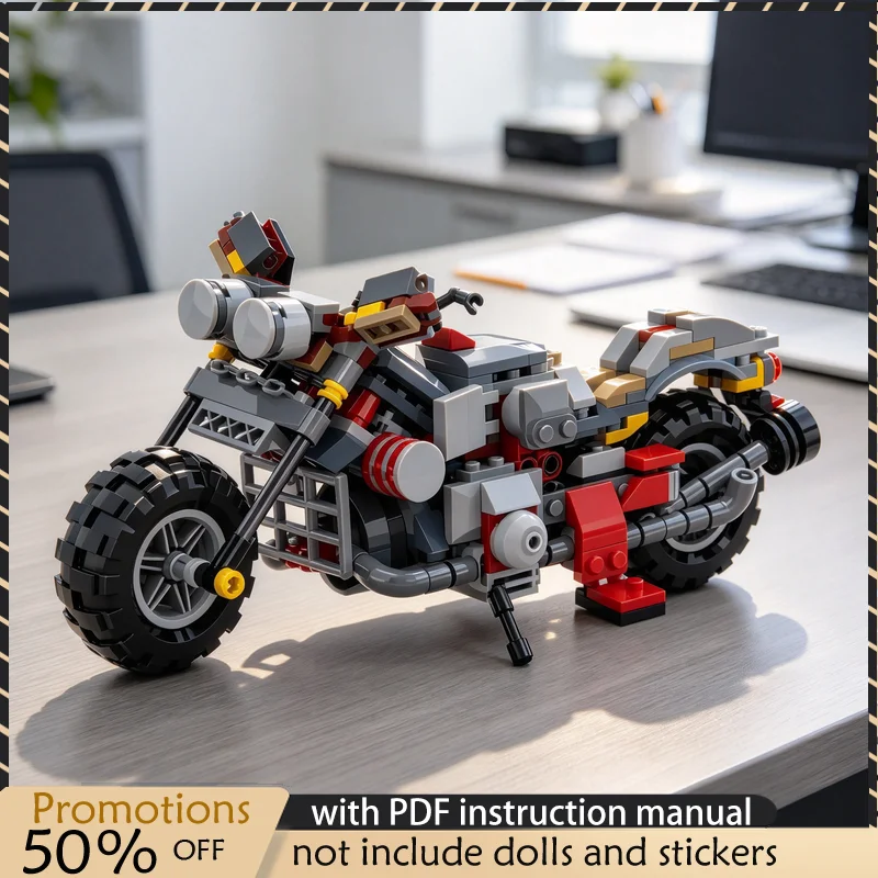 356PCS MOC Apocalyptic Motorcycle Post‑Apocalypse Motorbike Model Building Blocks DIY Assembly Toy Adult Collector Collection