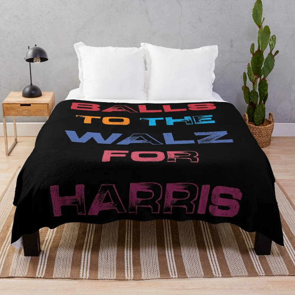 

Balls to the Walz for Harris Throw Blanket Furry Thermals For Travel Winter beds Custom Blankets