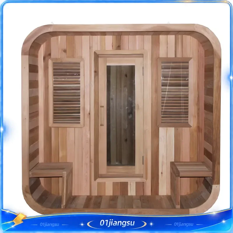 3 4 Person Indoor Outdoor Infrared Sauna Room Canadian Red Cedar Wood Dry Steam Bath Cabin With Digital Control Panel Home