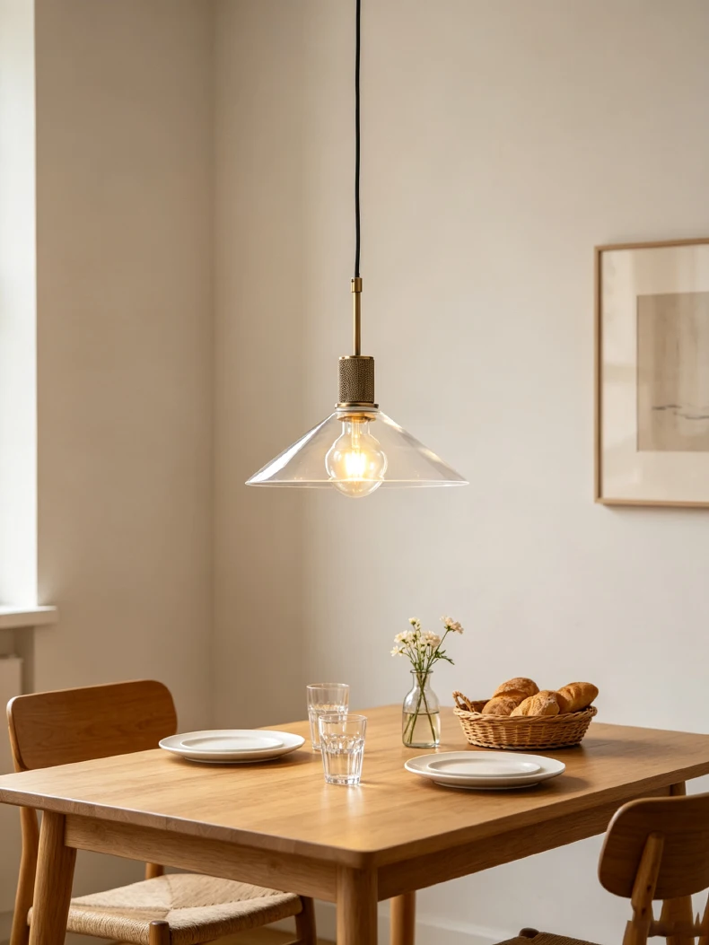 American Retro Copper-Colored Glass Restaurant Chandelier