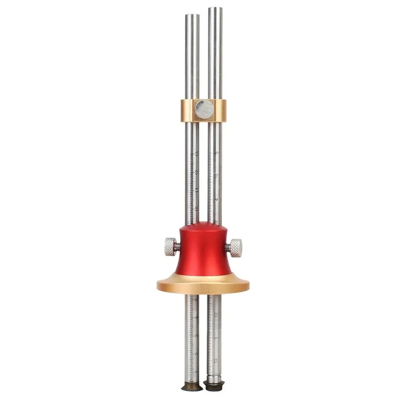 Double blade wooden tenon parallel line drawing tool for woodworking, portable stainless steel double axis wheel tool