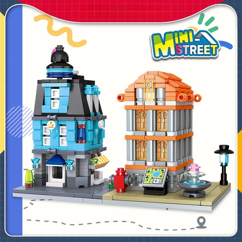 

Архитектурная уличная сцена, строительный блок в сборе, сделай сам, имитация кофейни, модель игрушки для мальчиков и девочек, подарки