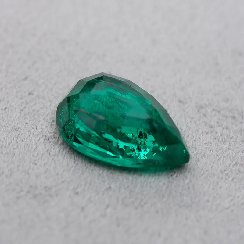 Lab Grown Colombian Emerald Pear Cut High Quality Gemstone for DIY Jewelry Ring Necklace Earrings Making Selectable Certificate