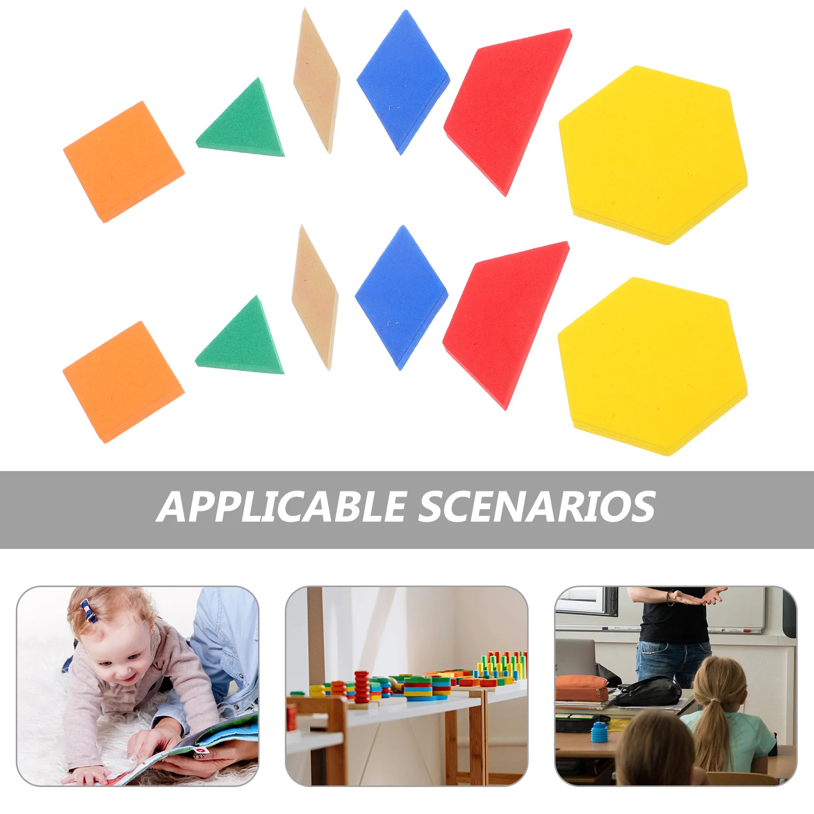 64 шт., красочные блоки из пенопласта Eva геометрической формы для классов, дошкольников, дома, школы, обучения математике, манипуляции, оптом