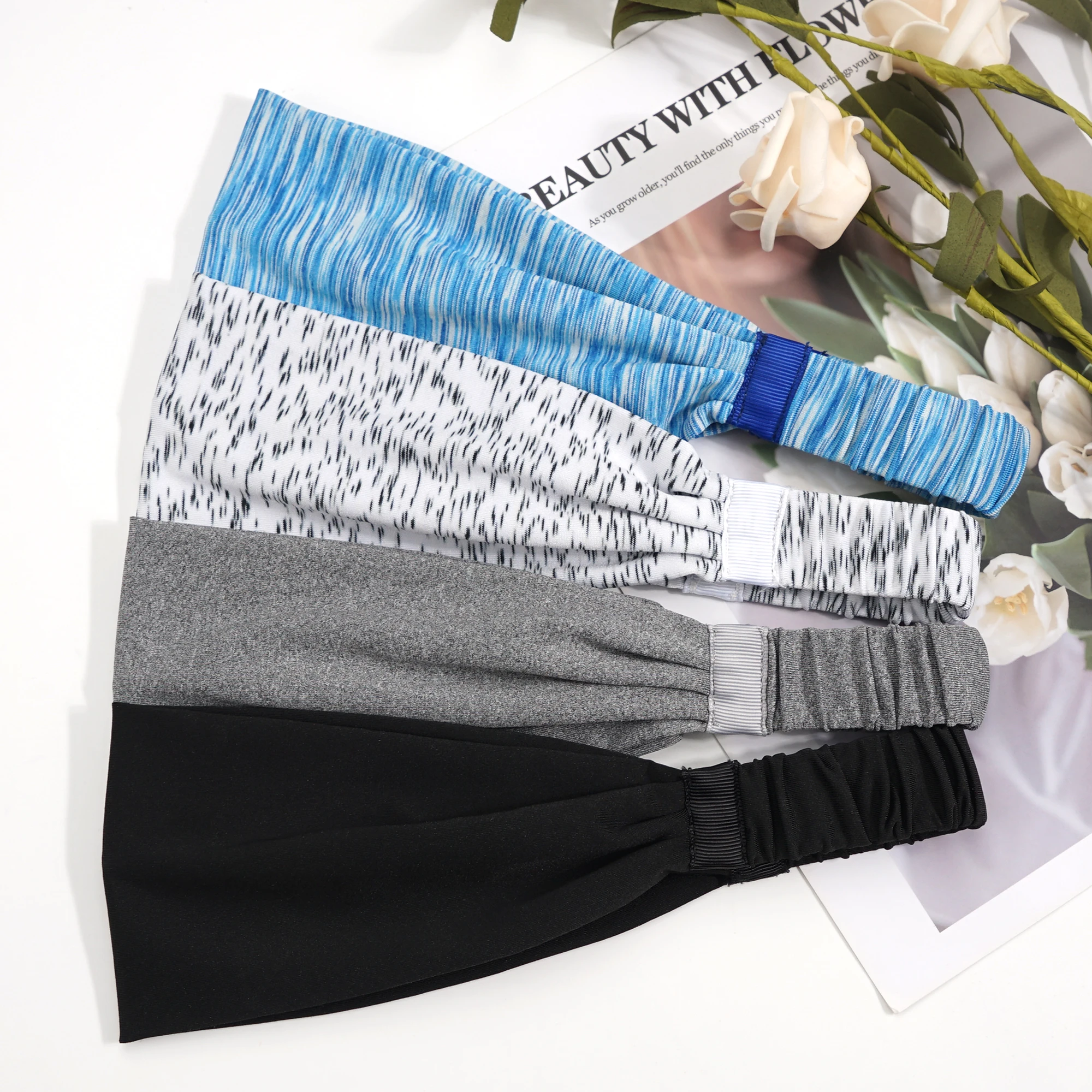 1/3 Stück Sport-Stirnbänder für Männer und Frauen, für Fitness, Yoga, Schweiß, Haarbänder, weiche, elastische Haarbänder, Stretch-Schweißbänder für den Outdoor-Sport – Detail 10