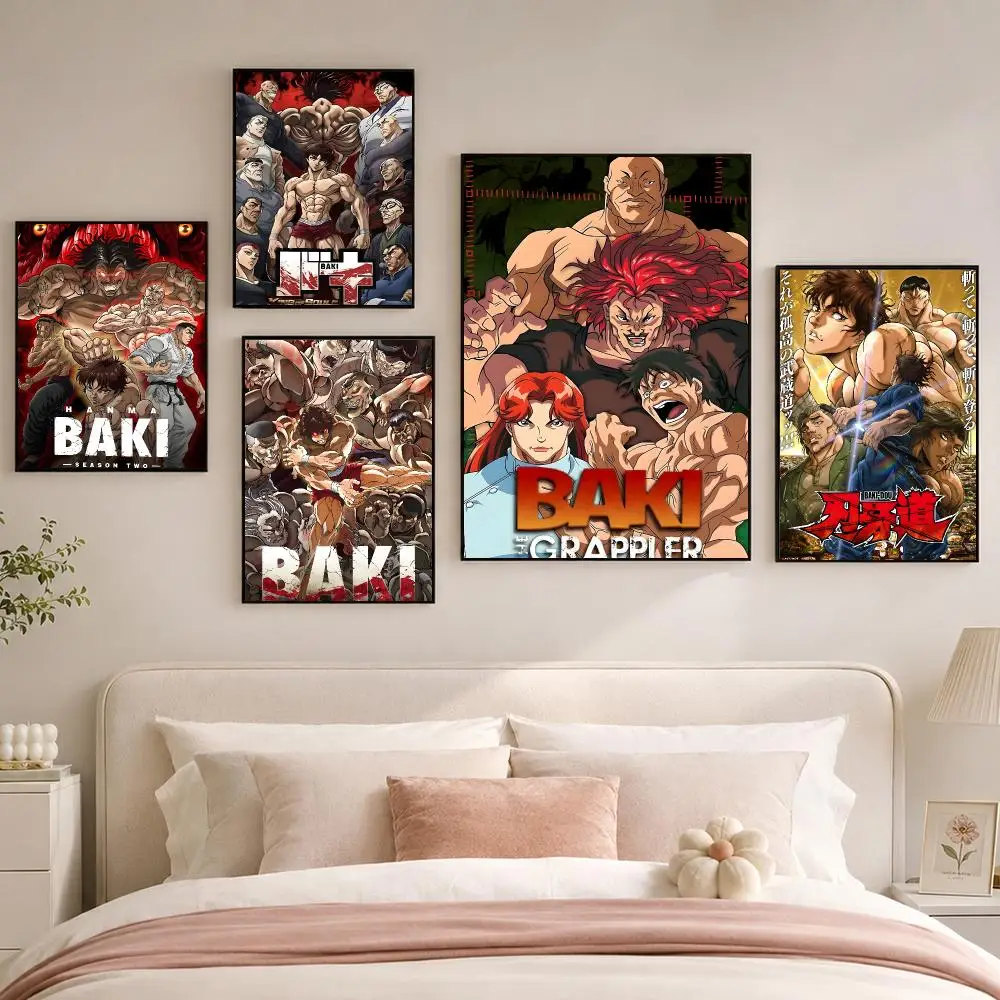 Japanese Manga B-Baki The G-Grappler Poster Room Decoration, Home Wall Art Printing, Waterproof Bedroom Poster, Gift