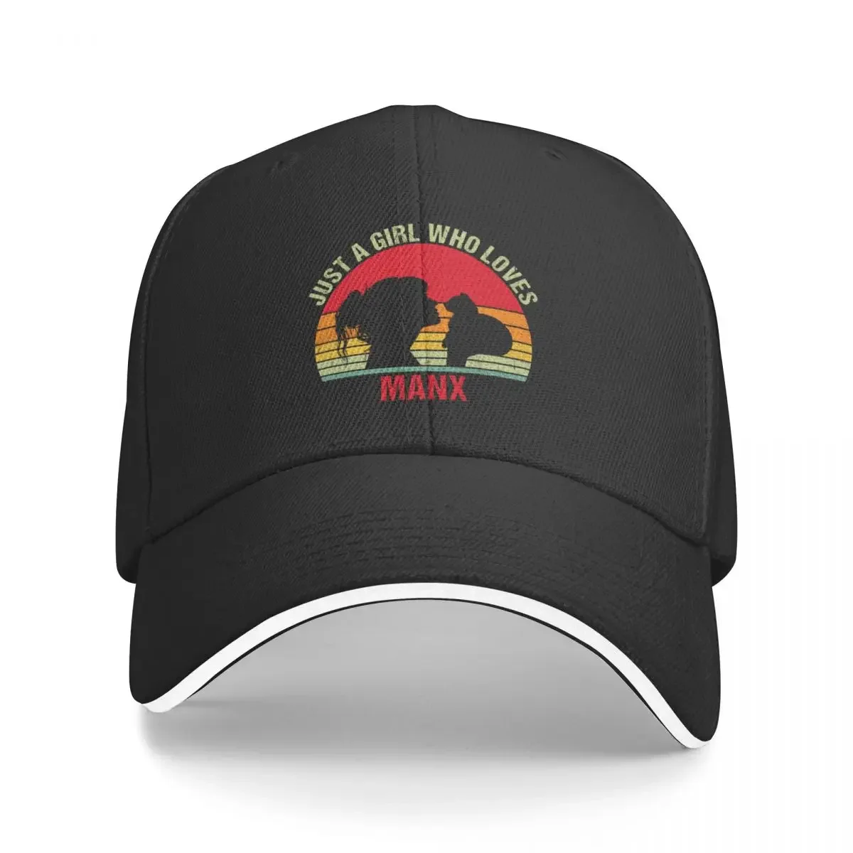 

funny Manx Cat Lover Quote, Just A Girl Who Loves Manx, Cool gift for girl who loves Manx Baseball Cap Golf Hat Hats Woman Men's