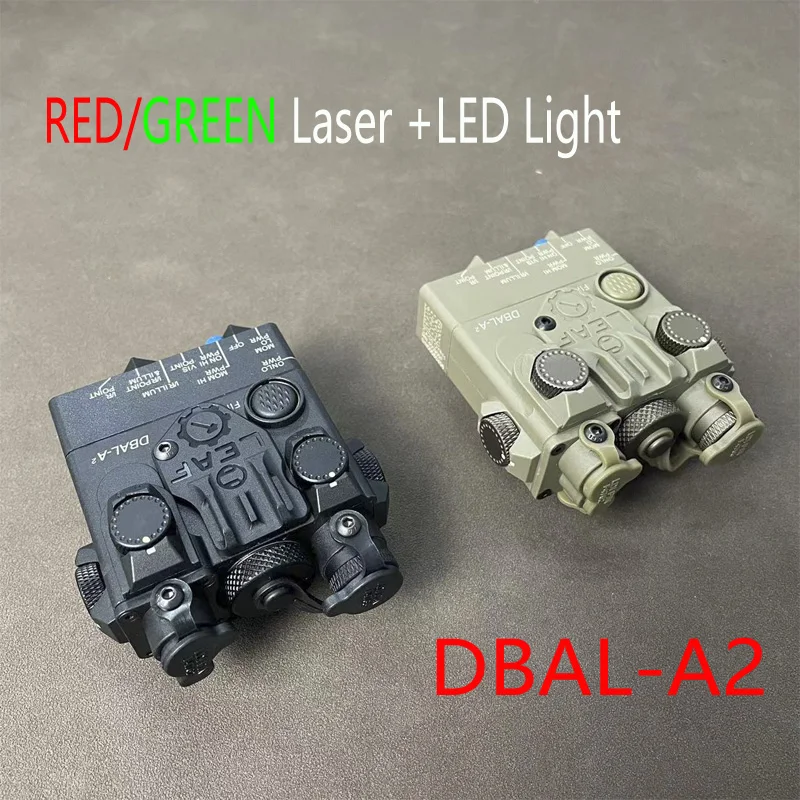 Sotac DBAL-A2 Red / Green Laser Indicator Aiming Pointer White LED Strobe Lighting Fit 20mm Rail with Control Pressure Switch