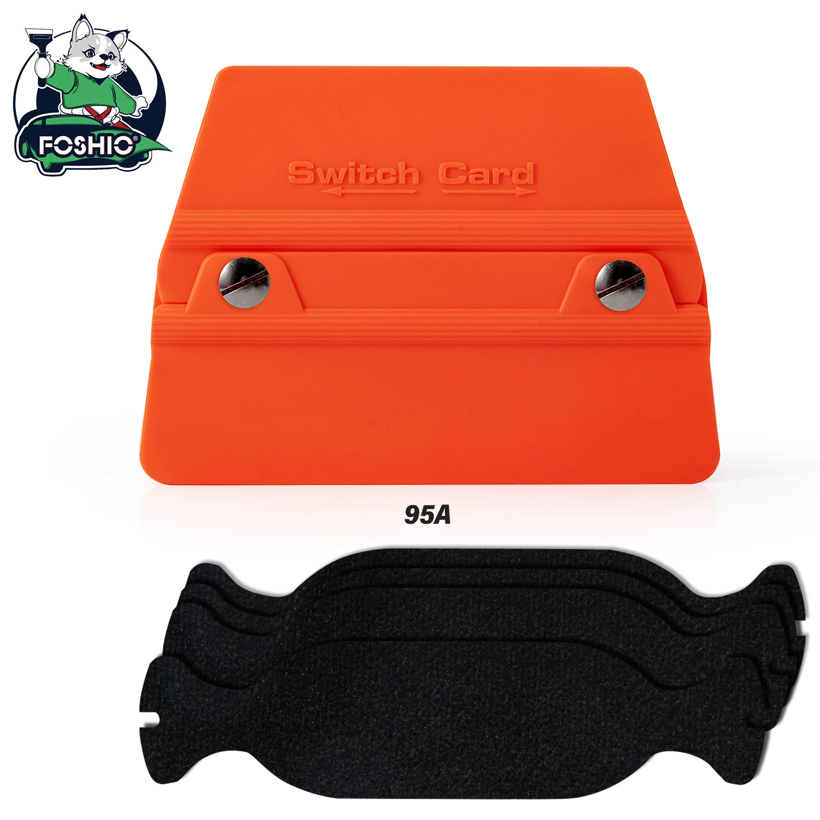 FOSHIO Plastic Switch Card Scraper Set with Different Hardness Carbon Fiber Vinyl Wraps Protection Film Install Squeegee Tools