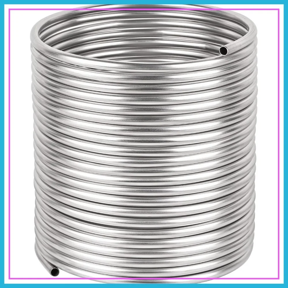 

3/8" x 50Ft 304 Stainless Steel Wort Chiller Coil for Beer Brewing, Ice Bath, Hot Tub