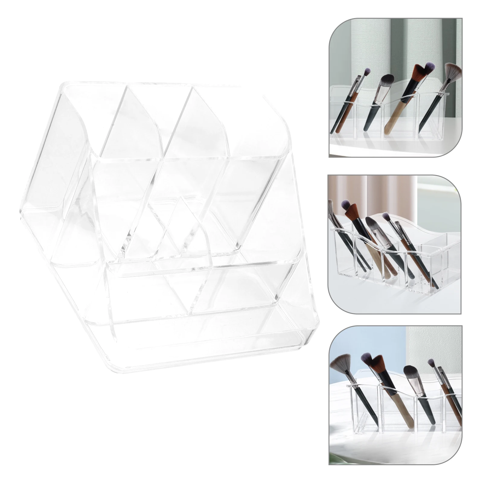 Soportes para brochas de almacenamiento, ganizer de lápiz labial, estuche acrílico transparente para maquillaje, uso en el hogar y la Oficina
