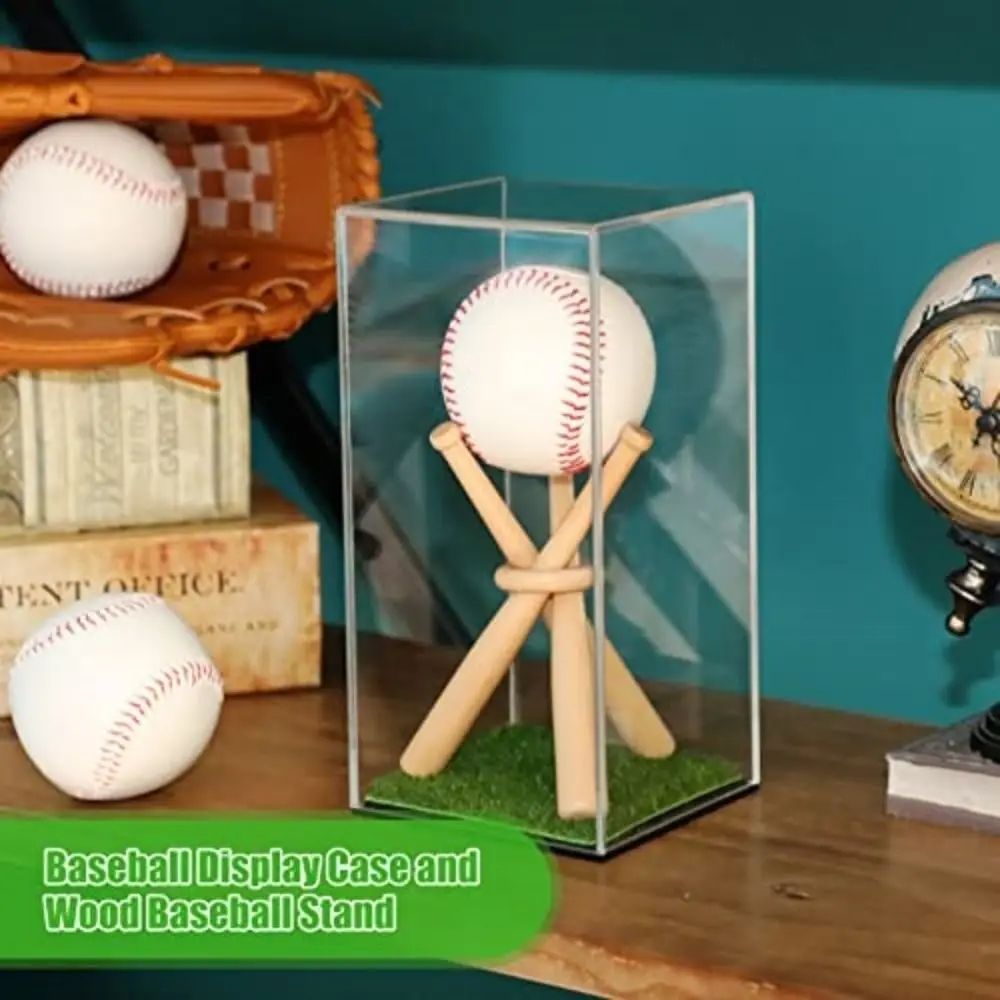 Acrylic Baseball Storage Boxes UV Protection Square Cube Baseball Display Stand Waterproof Dustproof Baseball Holder Case