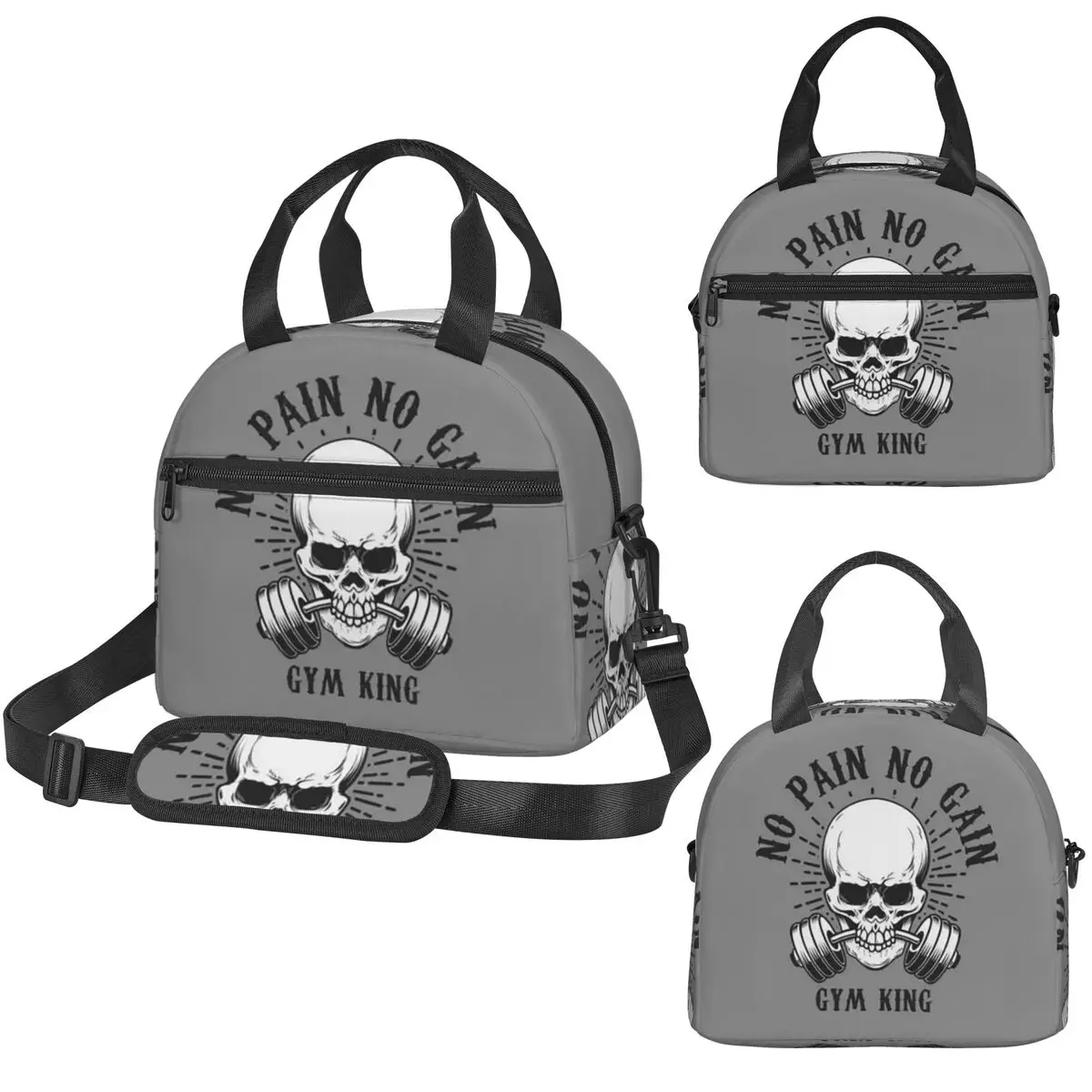 Powerhouse Gym Bodybuilding Fitness Motivational Quote Insulated Lunch Bag for Women Office Cooler Thermal Box Tote Lunch Boxes