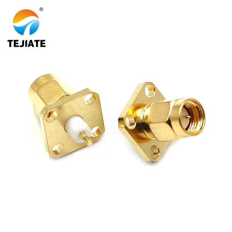 1PCS SMA mother seat connector SMA three pairs of internal and external threads hole flange socket connector insulation expan