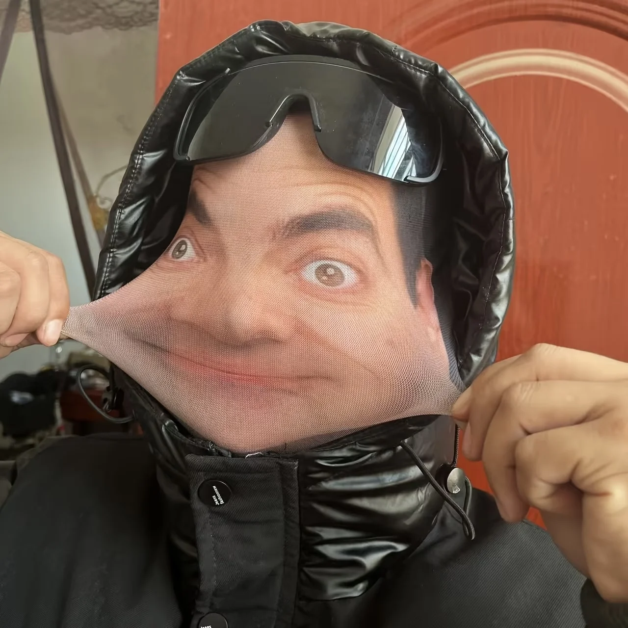 Maßgefertigte Vollgesichtsmaske, Netzmaterial für einfache Beobachtung, Unterhaltungszubehör, Outdoor-Camping Freizeit Reise Party Kostüm Kopfbedeckung, Tanzparty Lustige Scherz-Kopfbedeckung, Weihnachts- und Halloween-Scherzgesichtsdekorationen – Detail 2