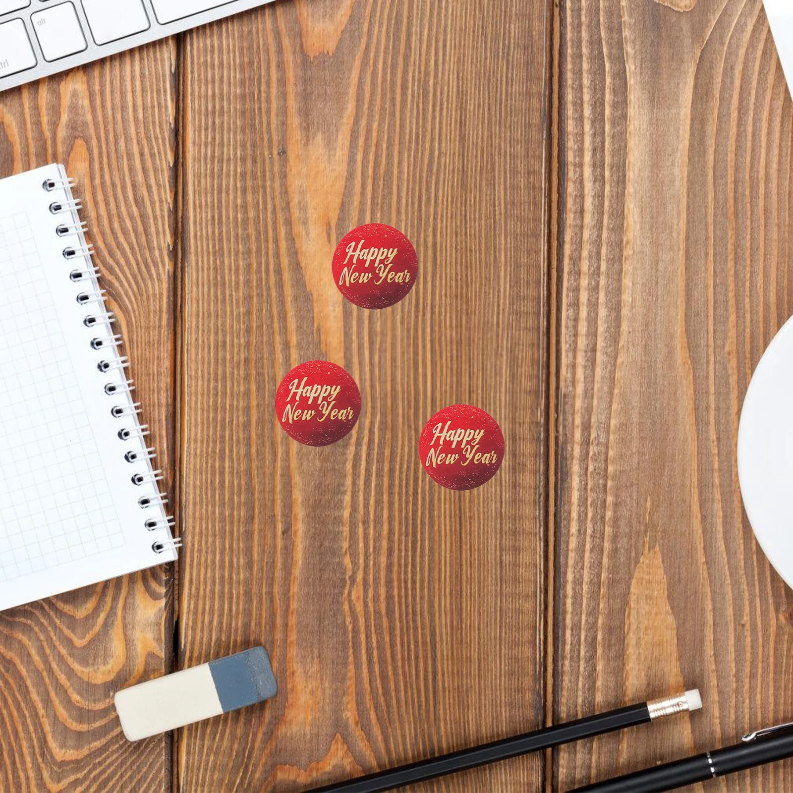 

12 Rolls Happy New Year Stickers 2026 Lunar New Year Decals Envelope Seal Labels For Greeting Cards Christmas Holiday Crafts