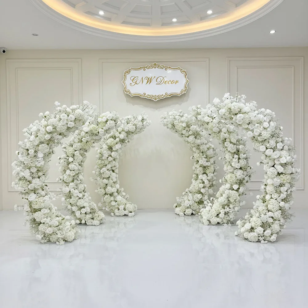 New Product Explosion Church Wedding Arch Artificial Flower Floral Outdoor-friendly Flower Arch For Wedding Stage Decoration
