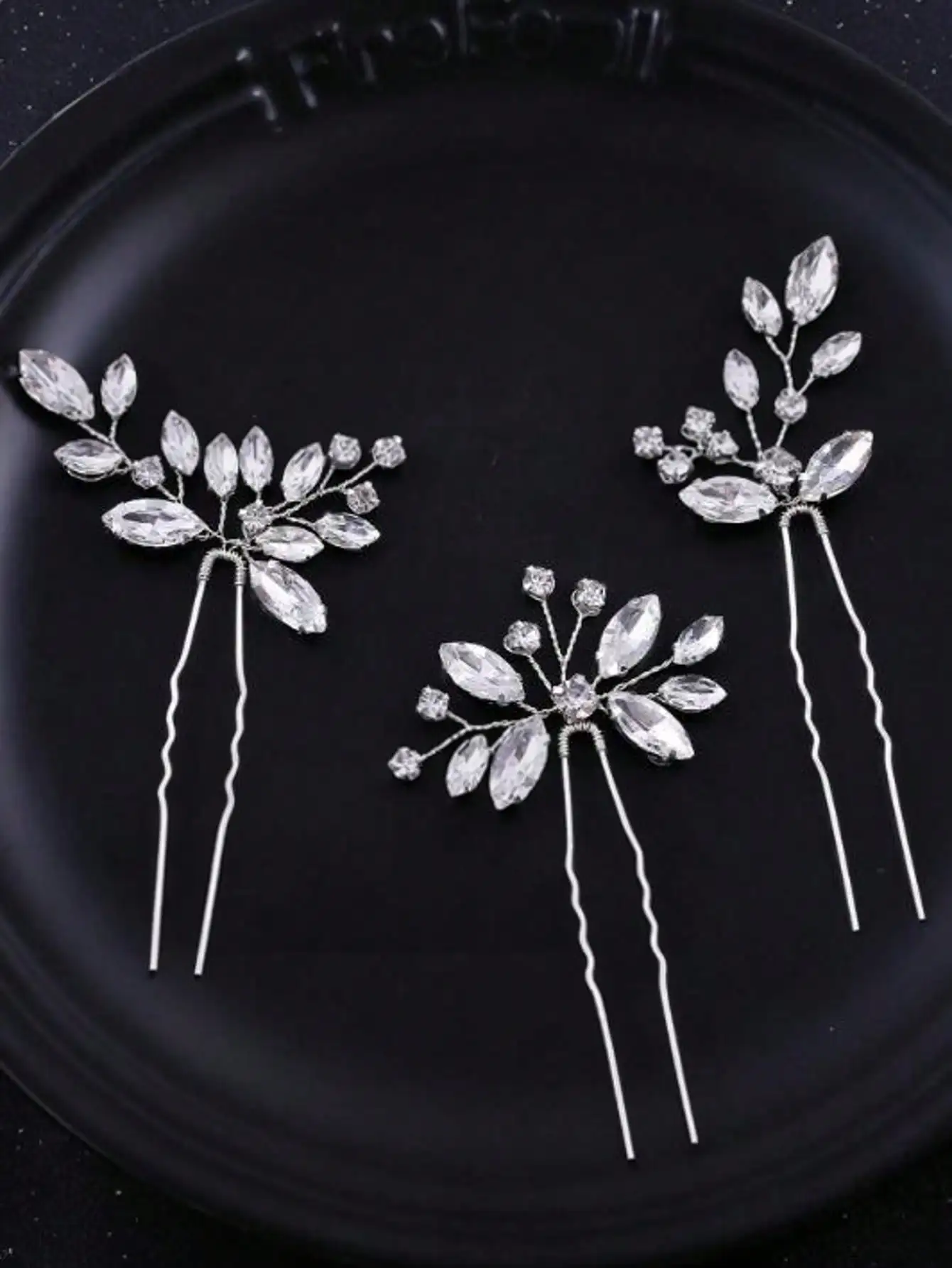 

3pcs/Set Crystal Hair Pins, Asymmetrical Bridal Hair Accessories, Wedding Dress Decorations,Summer,Beach