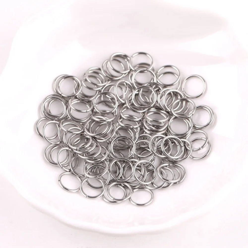 200Pcs 6mm Stainless Steel Split Ring Open Single Loops Jump Rings Connectors for DIY Jewelry Making Findings Accessories