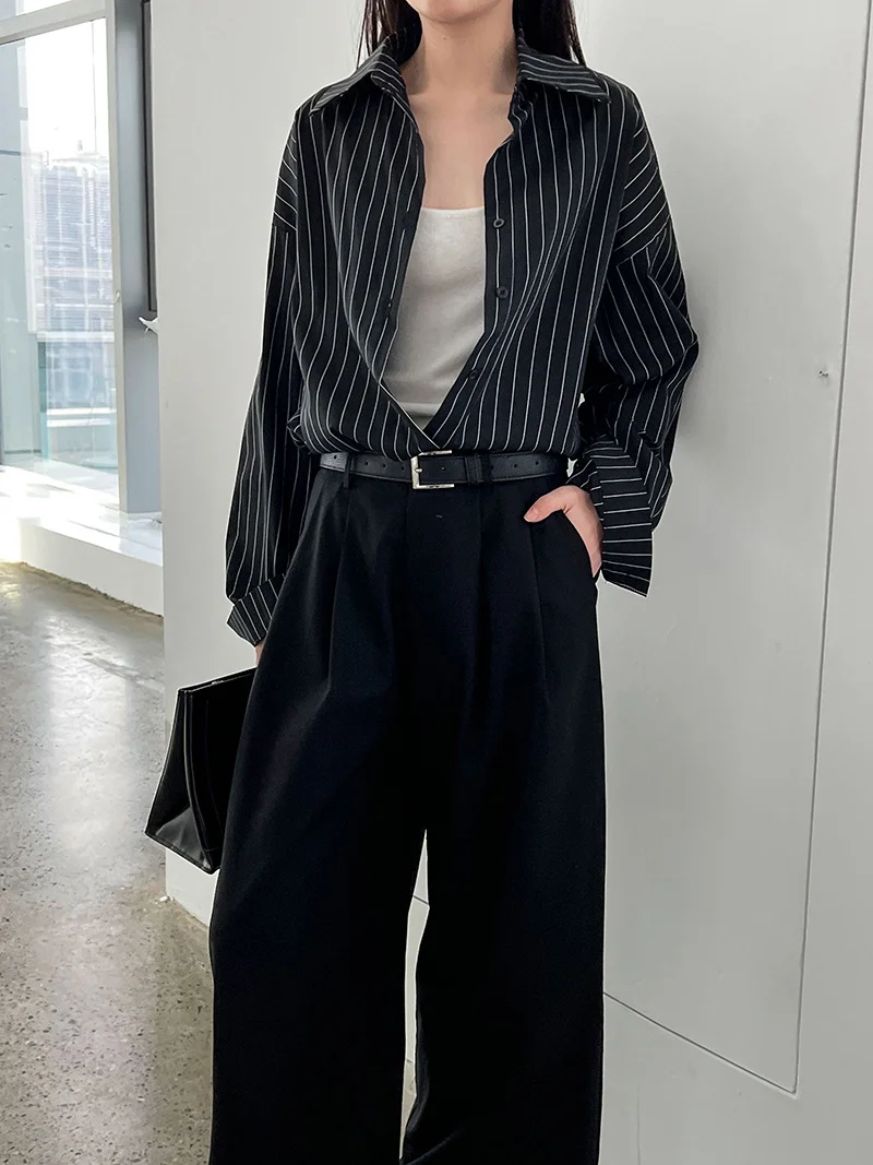 

Cotton and linen Korean wide leg pants for women, breathable straight leg pants for women in summer, loose casual long pants