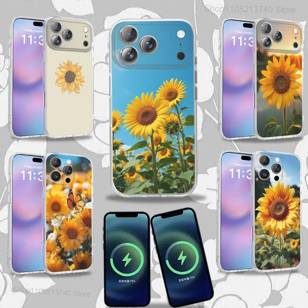 

Beautiful S-Sunflower-es Frosted Phone Case For iPhone 17,12,11,14,13,15,16,Plus,Air,Pro,Max,E,Mini for MagSafe Magnetic