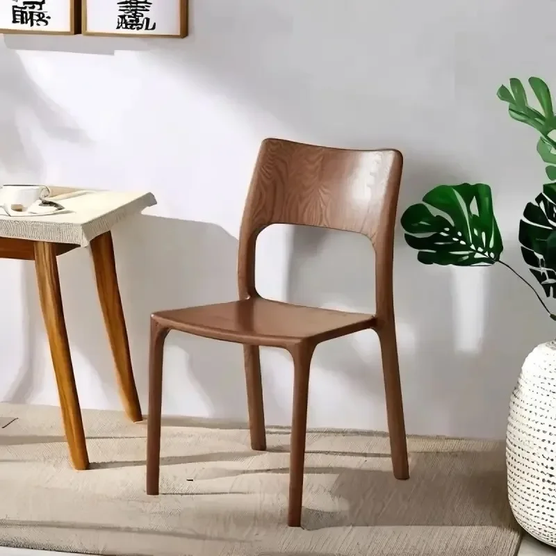 Обеденный стул из белого воска, домашний современный стул из цельного дерева с шипом и врезной, скандинавская простая спинка, обеденный стол, стул, чайный стул