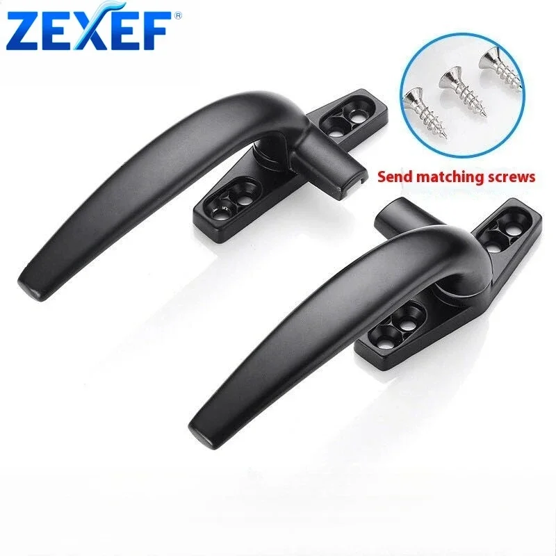 ZEXEF Left Right Handle Wide Aluminum Alloy Hand for Window Universal 15mm Accessories Building Armed Hardware Doors Adhesive