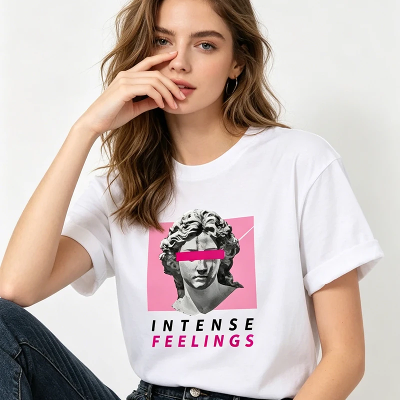 Fashion Funny Intense Feelings Hot Sale T-Shirts Women Casual Clothing Breathable Tee Clothing Hip Hop Personality Tshirt
