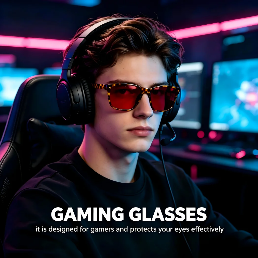 Sleep Glasses with Blue Green Light Blocking, Red Light Lens for Computer Gaming, Screen Fatigue & UV Protection S70 - view 2