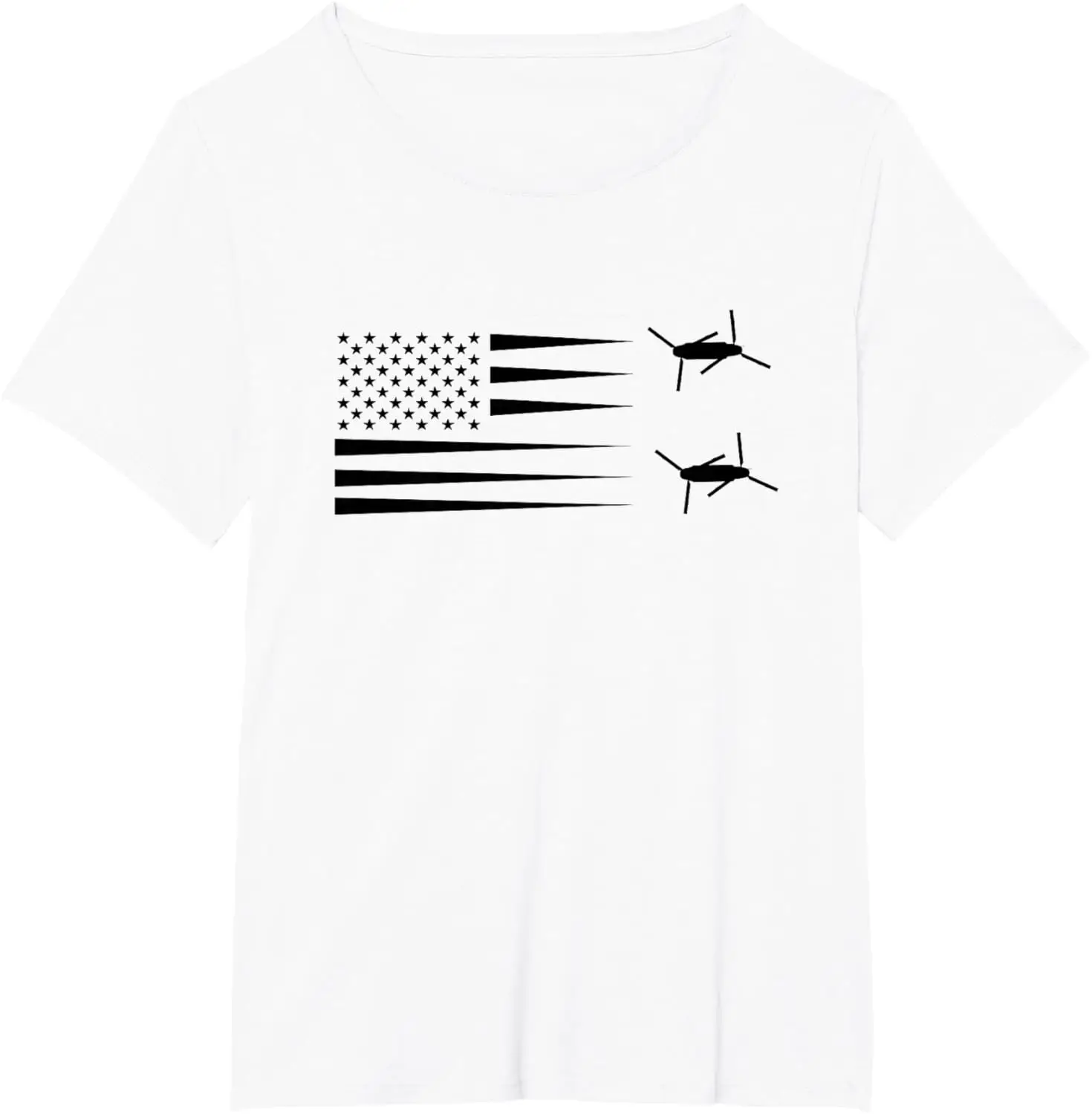 American Flag CH-47 Chinook Helicopter T-Shirt 100% Cotton O-Neck Short Sleeve Summer Casual Mens T-shirt Streetwear
