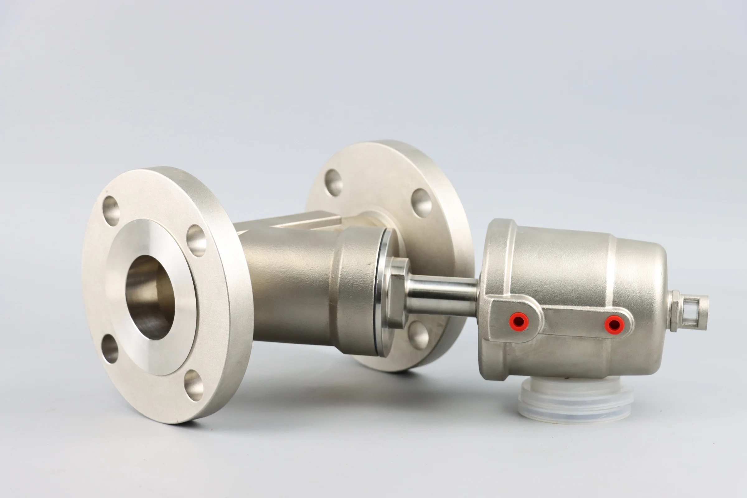 2 Way Air Control  Flanged Angle Seat Valve Pneumatic Actuator Control Stainless Steel 1/2