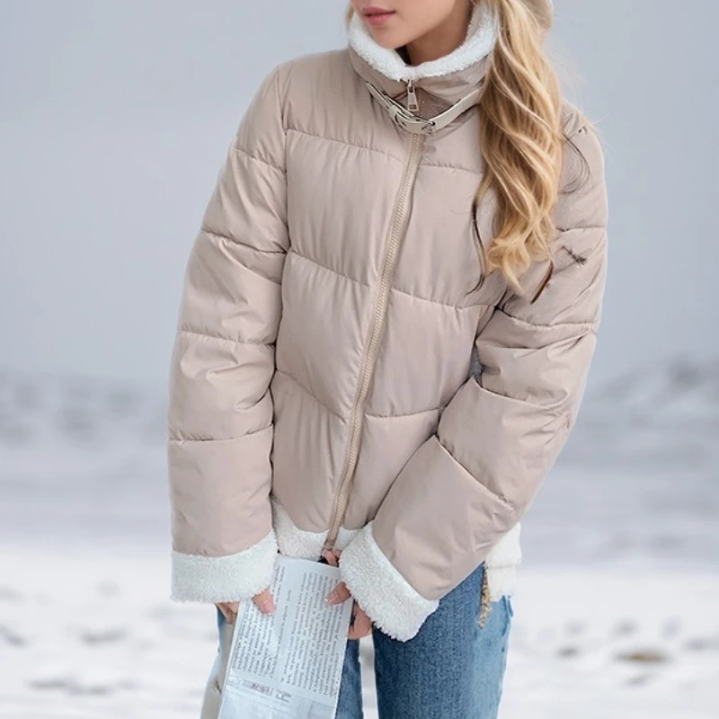 

Cotton-padded Jacket Women's Winter 2025 Korean Stand-up Collar Fashion College Wind Cotton-padded Jacket