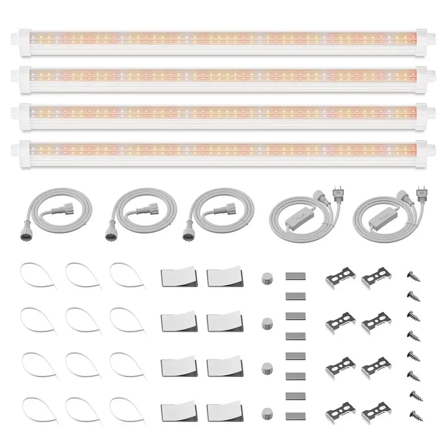 

Farmer 2FT LED Grow Lights for Indoor Plants,Full Spectrum 3000K5000K660nm,80W 4x20W,400W Equivalent,3Level Dimmable,IP65 Waterp