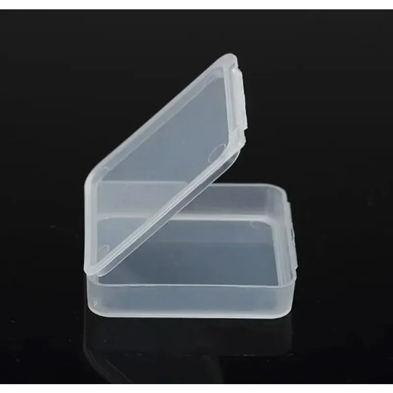 50pcs inside 5*5*0.8cm Transparent storage box plastic box white tool screw box hardware parts  thickened with cover