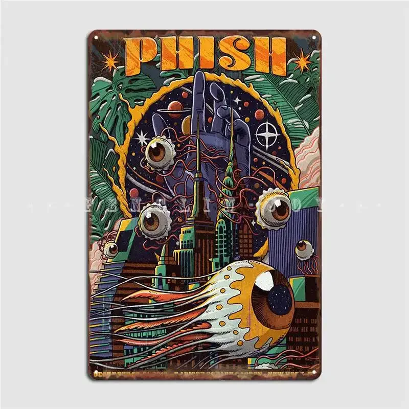Green Eyes And Hand Metal Sign Classic Cinema Kitchen Mural Painting Living Room Tin Sign Posters