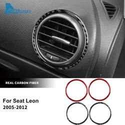 Real Soft Carbon Fiber Sticker For Seat Leon 2005 2006 2007 2008 2009 2010 2011 2012 Car Side of Center Console Outlet Trim