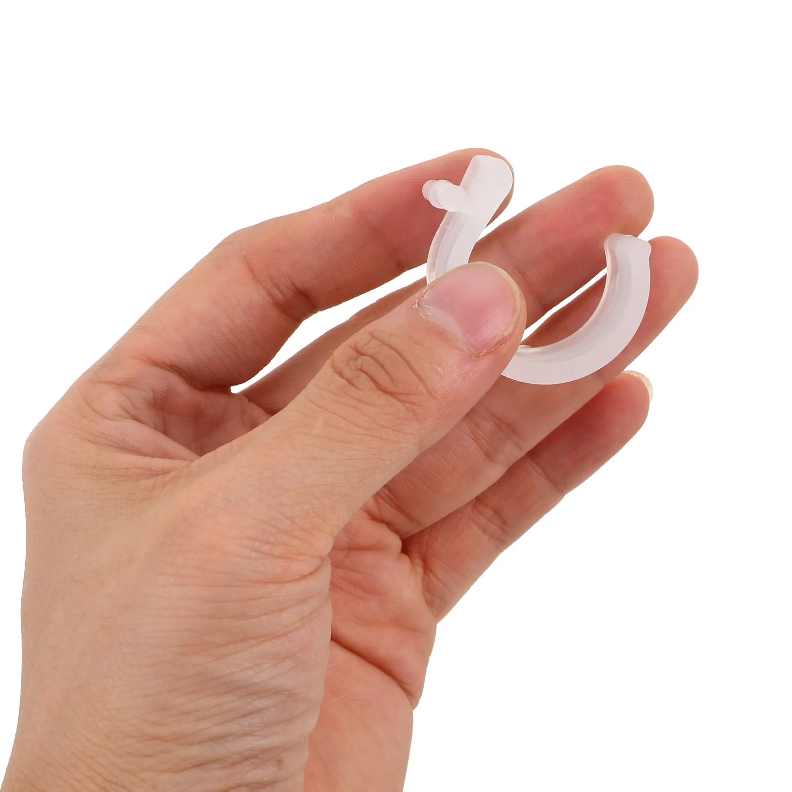 

4 Pcs Curtain Bracket Fixing Buckle Shower Hooks for Plastic Mat Rods Heavy Duty White Keeper
