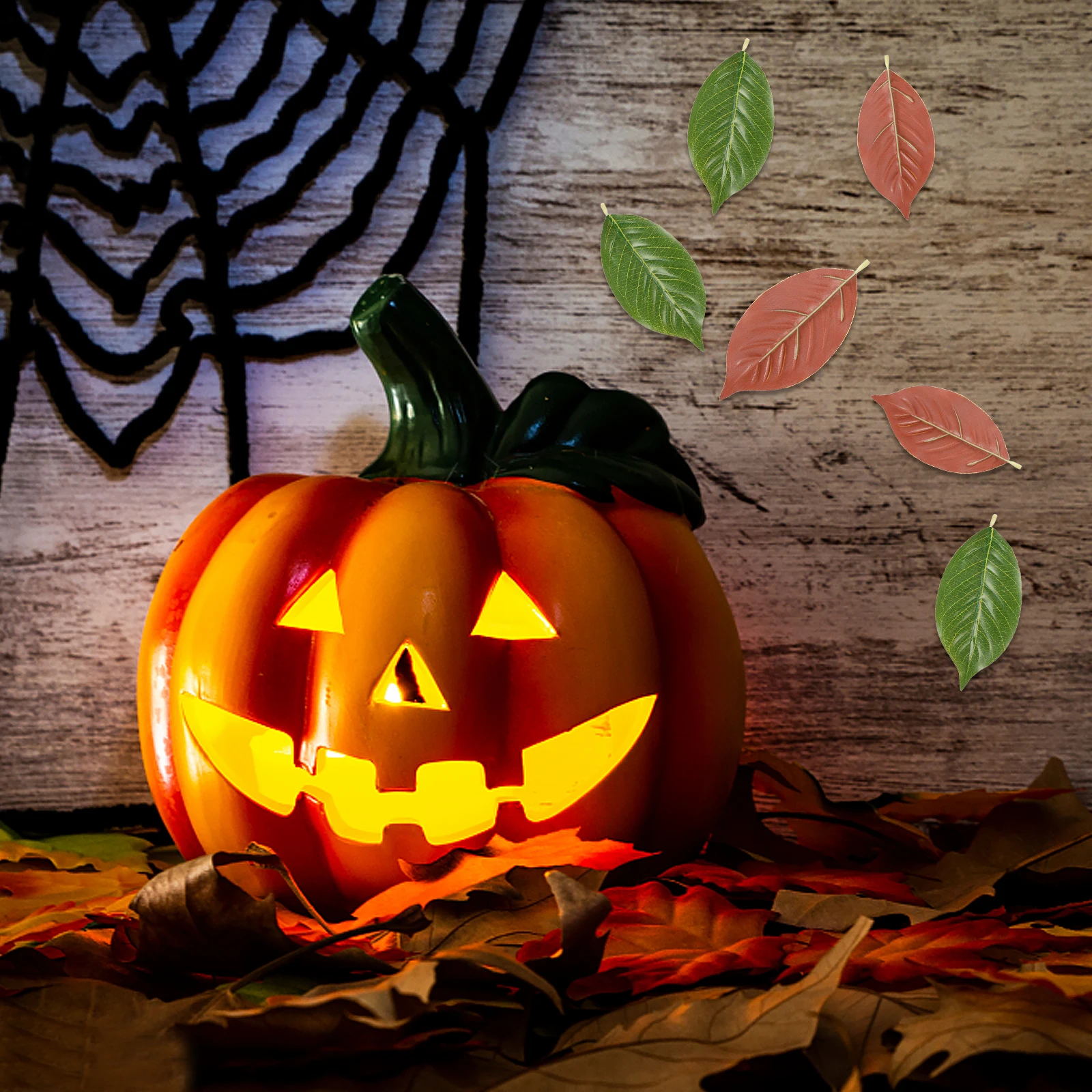 

50 Pcs Faux Artificial Magnolia Leaf Leaves Decor False Simulated Green Plant Red Office