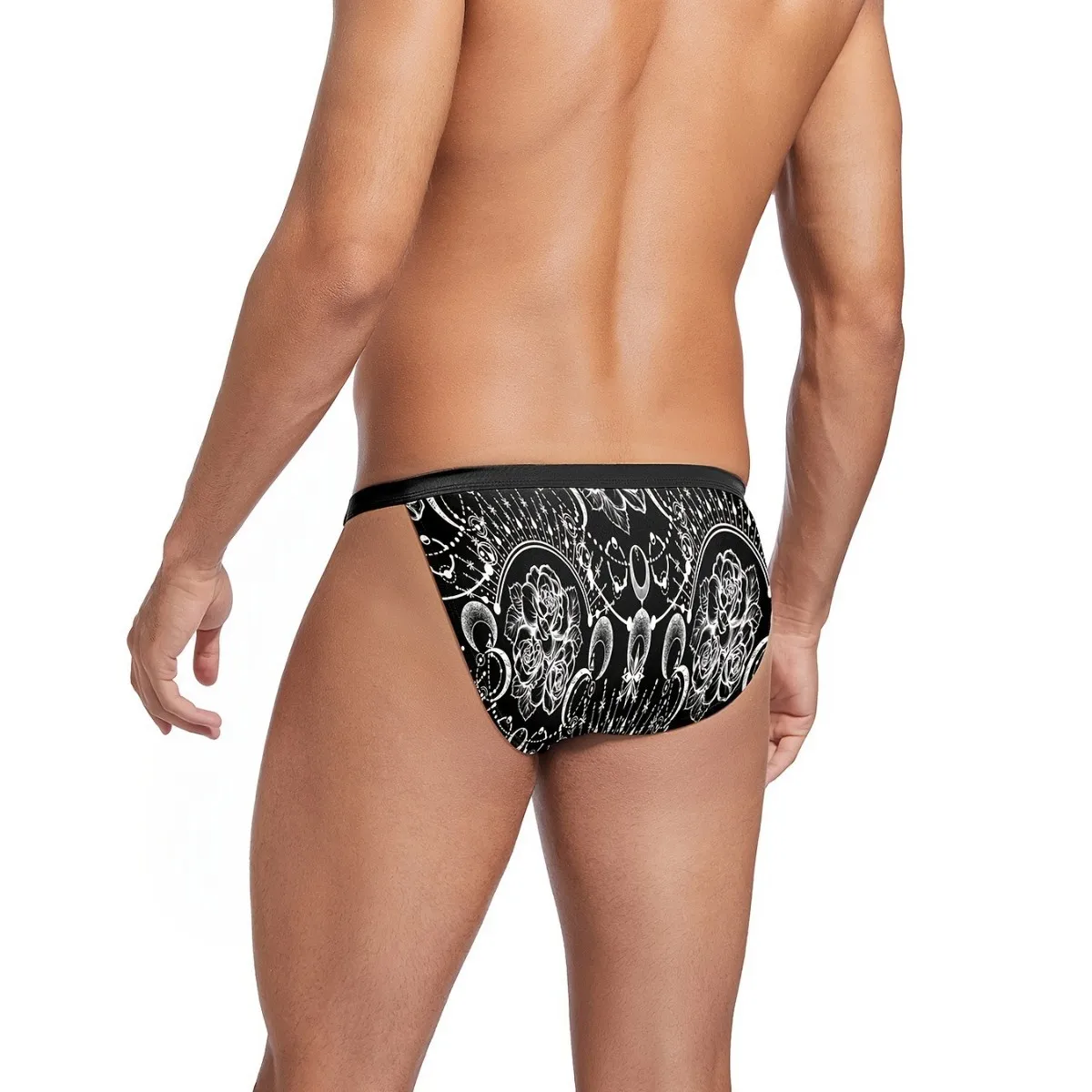 

2025 трансграничные сексуальные новые модные мужские треугольные плавки с низкой посадкой и принтом, не требующие сборки, плавки