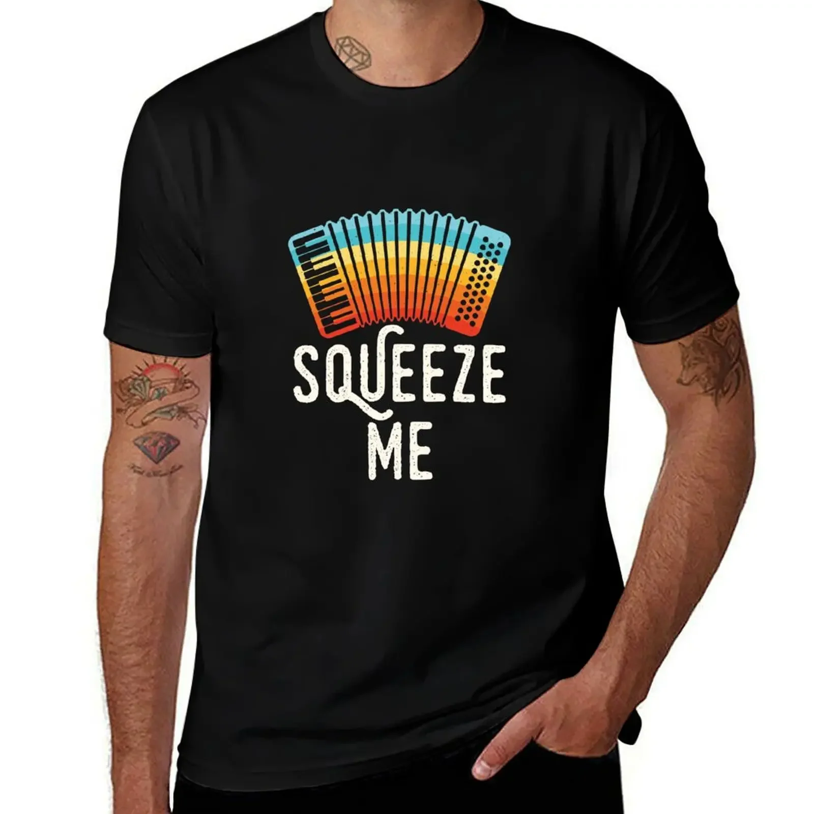 Squeeze Me Retro Accordion Player Accordionist T-Shirt Luxury man graphic t shirt vintage mens big and tall t shirts